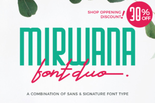 Mirwana Font Duo: A Script Handwritten + Sans Serif Typeface for Digital Design
